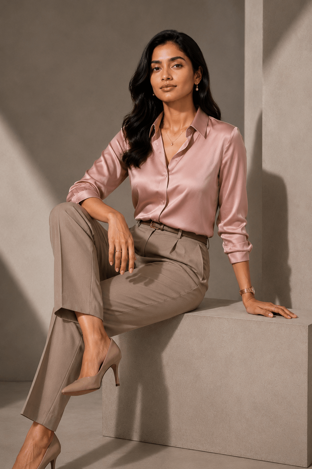 Blush Essence Satin Shirt - Image 2