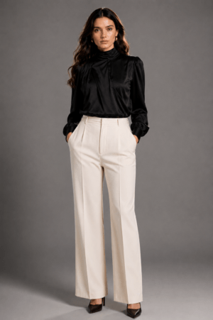 Midnight Drape Satin Blouse