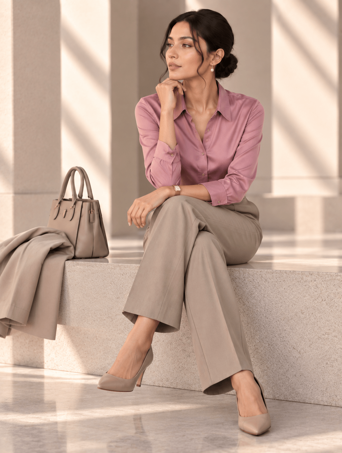 Rosewood Satin Essential Shirt - Image 2