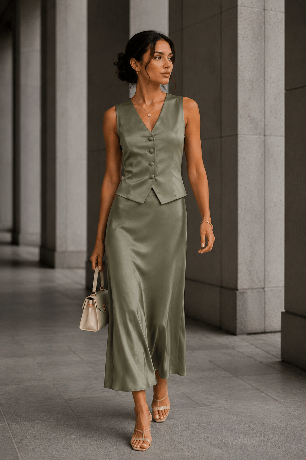 Sage Luxe Satin Co-Ord - Image 2