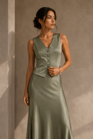 Sage Luxe Satin Co-Ord